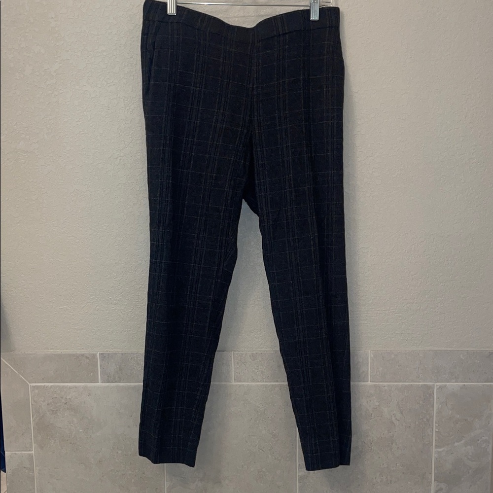 Eileen Fisher Wool Blend Plaid Pants